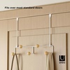 image:imageUmbra Estique Over the Door Organizer 5Hook Steel Small WhiteNatural  Holds coats bags and hats no tools needed slim profile entryway or closet useWhiteNatural