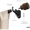 image:imageUmbra Evie Curtain Rod NoDrill Steel 42 to 120 Inches BlackWalnut  Textured pleated finials clean cylindrical profile installs in seconds minimal wall impact