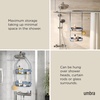 image:imageUmbra Flex Shower Caddy Hanging 2 Shelves Bathroom Organizer Slate Blue  Flexible silicone bands drainage system mold resistant bottle collars overhead mount