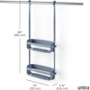image:imageUmbra Flex Shower Caddy Hanging 2 Shelves Bathroom Organizer Slate Blue  Flexible silicone bands drainage system mold resistant bottle collars overhead mount