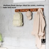 image:imageUmbra Flip Coat Rack Wall Mount 8Hook Space Saving Light WalnutWarm Gold