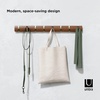 image:imageUmbra Flip Coat Rack Wall Mount 8Hook Space Saving Light WalnutWarm Gold