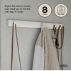 image:imageUmbra Flip Coat Rack Wall Mounted 5Hook Space Saving White  Real wood and steel build retractable hooks fold flat holds coats bags and scarves easy installWhiteWhite