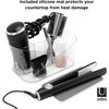 image:imageUmbra Glam Organizer Countertop Makeup and Cosmetic MultiFunction Storage for Hair Tools with Dividers ClearDark GrayClear