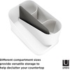 image:imageUmbra Glam Organizer Countertop Makeup and Cosmetic MultiFunction Storage for Hair Tools with Dividers ClearDark GrayWhite