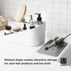 image:imageUmbra Glam Organizer Countertop Makeup and Cosmetic MultiFunction Storage for Hair Tools with Dividers ClearDark GrayWhite