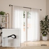 image:imageUmbra Loop Curtain Rod for Window Adjustable 42 to 120 Black  Steel construction holds 22 lbs complete hardware included easy installation layering curtains for light controlBlack
