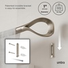 image:imageUmbra Loop Curtain Rod for Window Adjustable 42 to 120 Black  Steel construction holds 22 lbs complete hardware included easy installation layering curtains for light controlNickel