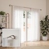 image:imageUmbra Loop Curtain Rod for Window Adjustable 42 to 120 Black  Steel construction holds 22 lbs complete hardware included easy installation layering curtains for light controlNickel