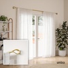 image:imageUmbra Loop Curtain Rod for Window Adjustable 42 to 120 Black  Steel construction holds 22 lbs complete hardware included easy installation layering curtains for light controlGold