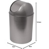 image:imageUmbra Mezzo SwingTop Waste Can 25Gallon 10 L BronzeBrushed Silver