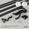 image:imageUmbra Midnight Double Curtain Rod Blackout 42 to 120 Inches Black  Stainless steel supports up to 22 lbs easy nobracket setup room darkeningBlack