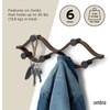 image:imageUmbra Montage Coat Rack Wall Mounted 6 Hooks WhiteNatural  Birch wood construction 30 lb total capacity 5 lb each renewable sourcesBlackWalnut