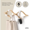 image:imageUmbra Montage Coat Rack Wall Mounted 6 Hooks WhiteNatural  Birch wood construction 30 lb total capacity 5 lb each renewable sourcesWhiteNatural