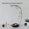 image:imageUmbra Orchid Jewelry Hanging Tree Stand  MultiFunctional Necklace Metal Holder Display Organizer Rack With a Ring Dish Tray  Great For Organization  Can Be Used As Decor Dining Room CenterpieceGun Metal