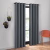 image:imageUmbra Ottoman Textured Solid 100 Blackout Grommet 95 in Long x 50 in Wide Window Curtain Panel LinenSlate Blue