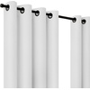 image:imageUmbra Ottoman Textured Solid 100 Blackout Grommet 95 in Long x 50 in Wide Window Curtain Panel LinenWhite