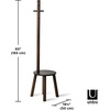 image:imageUmbra Pillar Coat Rack with Stool Freestanding 6 Hooks BlackWalnut  Rubberwood and metal construction spacesaving vertical design no tools assembly holds bags or plants