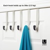 image:imageUmbra Schnook Steel Over the Door Hooks 5Hook Set BlackNickel  Rubber tips protect clothes no hardware needed holds 5 lbs each measures 18x8 inches bathroom or bedroom use5 Hook