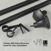 image:imageUmbra Sita Curtain Rod for Window Adjustable 72 to 144 Black  Durable metal construction sturdy curtain support everyday use3672 inch