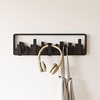 image:imageUmbra Skyline Coat Rack Wall Mounted 5 Retractable Hooks Black  Holds up to five pounds space saving doubles as art includes hardware contemporary style easy install recycled plasticBlack