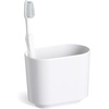 image:imageUmbra Step Toothbrush Holder 3 Compartment Bathroom Organizer White  Melamine construction glossy finish durable for busy households elevated base detail holds brushes uprightWhite