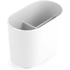 image:imageUmbra Step Toothbrush Holder 3 Compartment Bathroom Organizer White  Melamine construction glossy finish durable for busy households elevated base detail holds brushes uprightWhite