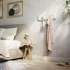 image:imageUmbra Sticks Wall Mount Coat Rack 5 Hook Retractable Pegs Grey  Mounting hardware included sculptural modern design entryway or bedroom use recycled plasticWhite