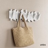 image:imageUmbra Sticks Wall Mount Coat Rack 5 Hook Retractable Pegs Grey  Mounting hardware included sculptural modern design entryway or bedroom use recycled plasticWhite
