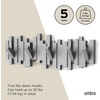 image:imageUmbra Sticks Wall Mount Coat Rack 5 Hook Retractable Pegs Grey  Mounting hardware included sculptural modern design entryway or bedroom use recycled plasticGray