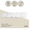 image:imageUmbra Sticks Wall Mount Coat Rack 5 Hook Retractable Pegs Grey  Mounting hardware included sculptural modern design entryway or bedroom use recycled plasticWhite