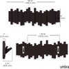 image:imageUmbra Sticks Wall Mount Coat Rack 5 Hook Retractable Pegs Grey  Mounting hardware included sculptural modern design entryway or bedroom use recycled plasticEspresso