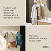 image:imageUmbra Sticks Wall Mount Coat Rack 5 Hook Retractable Pegs Grey  Mounting hardware included sculptural modern design entryway or bedroom use recycled plasticWhite