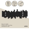 image:imageUmbra Sticks Wall Mount Coat Rack 5 Hook Retractable Pegs Grey  Mounting hardware included sculptural modern design entryway or bedroom use recycled plasticBlack
