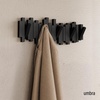 image:imageUmbra Sticks Wall Mount Coat Rack 5 Hook Retractable Pegs Grey  Mounting hardware included sculptural modern design entryway or bedroom use recycled plasticBlack