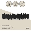image:imageUmbra Sticks Wall Mount Coat Rack 5 Hook Retractable Pegs Grey  Mounting hardware included sculptural modern design entryway or bedroom use recycled plasticBlack