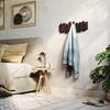 image:imageUmbra Sticks Wall Mount Coat Rack 5 Hook Retractable Pegs Grey  Mounting hardware included sculptural modern design entryway or bedroom use recycled plasticEspresso