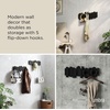 image:imageUmbra Sticks Wall Mount Coat Rack 5 Hook Retractable Pegs Grey  Mounting hardware included sculptural modern design entryway or bedroom use recycled plasticBlack