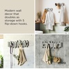 image:imageUmbra Sticks Wall Mount Coat Rack 5 Hook Retractable Pegs Grey  Mounting hardware included sculptural modern design entryway or bedroom use recycled plasticGray
