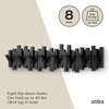 image:imageUmbra Sticks Wall Mount Coat Rack 5 Hook Retractable Pegs Grey  Mounting hardware included sculptural modern design entryway or bedroom use recycled plasticBlack