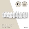 image:imageUmbra Sticks Wall Mount Coat Rack 5 Hook Retractable Pegs Grey  Mounting hardware included sculptural modern design entryway or bedroom use recycled plasticWhite