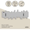 image:imageUmbra Sticks Wall Mount Coat Rack 5 Hook Retractable Pegs Grey  Mounting hardware included sculptural modern design entryway or bedroom use recycled plasticGray