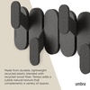 image:imageUmbra Tempo WallMount Coat Rack with 6 Hooks SandBlack
