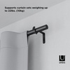 image:imageUmbra Zen Modern 1Inch Curtain Rod Includes 2 Matching Finials Brackets amp Hardware 32 to 128Inch 42120 Black32128 Inch