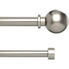 image:imageUmbra Bolas Double Curtain Rod Adjustable 72 to 144 Inches Nickel  Double curtain rod layered window treatments sheer and blackout curtain compatibility