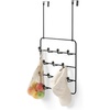 image:imageUmbra Estique Over the Door Organizer 5Hook Steel Small WhiteNatural  Holds coats bags and hats no tools needed slim profile entryway or closet useBlackWalnut