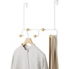 image:imageUmbra Estique Over the Door Organizer 5Hook Steel Small WhiteNatural  Holds coats bags and hats no tools needed slim profile entryway or closet useWhiteNatural