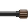image:imageUmbra Evie Curtain Rod NoDrill Steel 42 to 120 Inches BlackWalnut  Textured pleated finials clean cylindrical profile installs in seconds minimal wall impact
