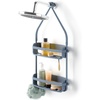 image:imageUmbra Flex Shower Caddy Hanging 2 Shelves Bathroom Organizer Slate Blue  Flexible silicone bands drainage system mold resistant bottle collars overhead mount