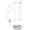 image:imageUmbra Orchid Jewelry Hanging Tree Stand  MultiFunctional Necklace Metal Holder Display Organizer Rack With a Ring Dish Tray  Great For Organization  Can Be Used As Decor Dining Room CenterpieceWhite